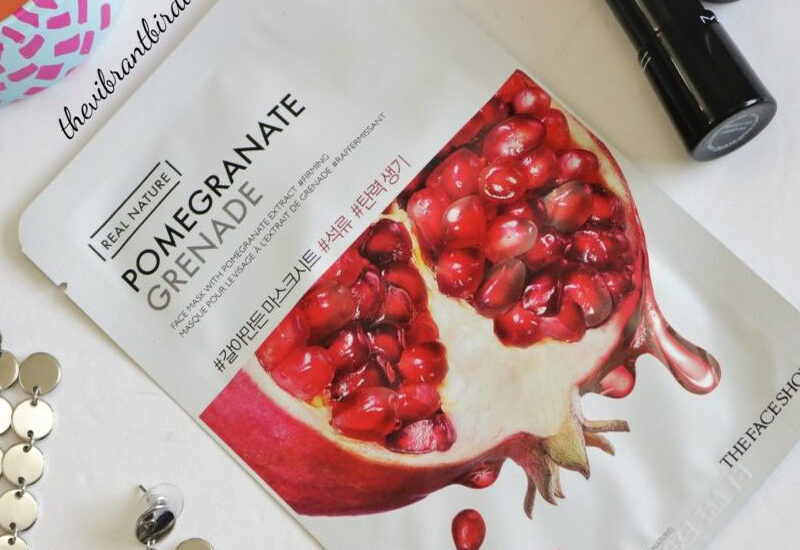 The Face Shop Real Nature Pomegranate Firming Sheet Mask- Reviews & Swatches